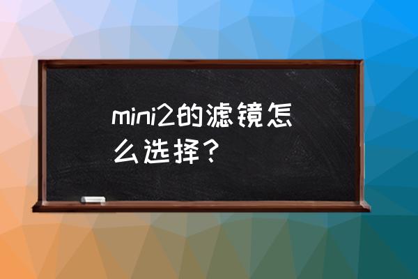 用什么软件可以给照片加滤镜 mini2的滤镜怎么选择？