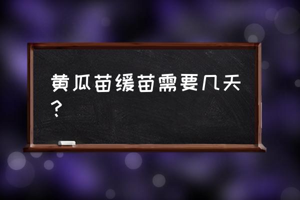 菜苗长出来蔫了死掉怎么办 黄瓜苗缓苗需要几天？