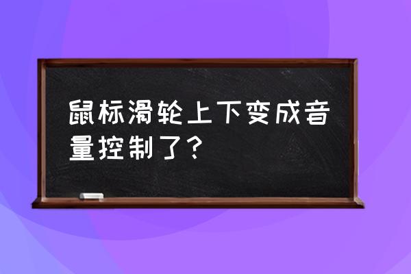 电脑音量控制选项怎么设置不了 鼠标滑轮上下变成音量控制了？