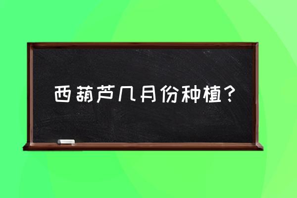 西葫芦几月份播种最好种 西葫芦几月份种植？